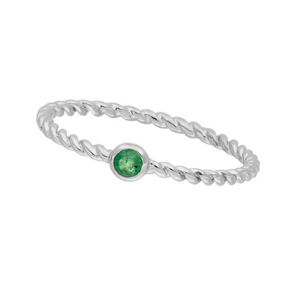 Leaf Jewelry Ring Twist Smaragd, 14K Weißgold Bis zu 55% Rabatt