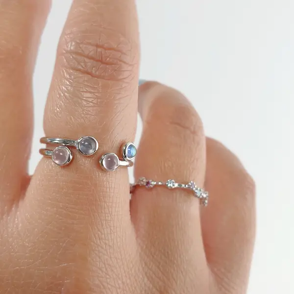 Leaf Jewelry Silber Open Ring, Labradorit Fabrikladen