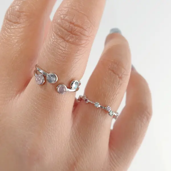 Leaf Jewelry Silber Open Ring, Labradorit Fabrikladen