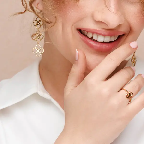Leaf Jewelry Ohrhänger Clover Charm, 18 K Rosegold vergoldet zollfrei