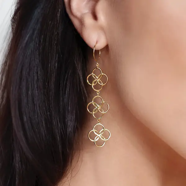 Leaf Jewelry Ohrhänger Clover Charm, 18 K Rosegold vergoldet zollfrei