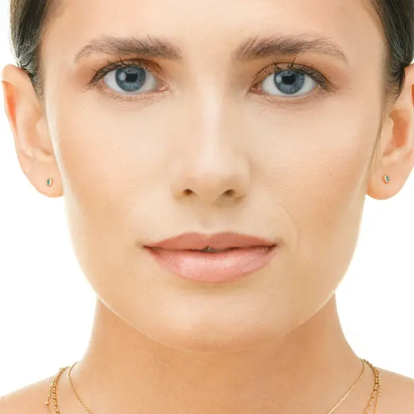 Leaf Jewelry Ohrstecker Smaragd, 14K Rosegold 50% Rabatt für begrenzte Zeit