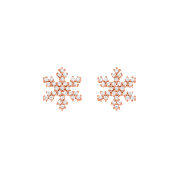 Leaf Jewelry Ohrstecker Snowflake, 18 K Rosegold vergoldet Verkauf