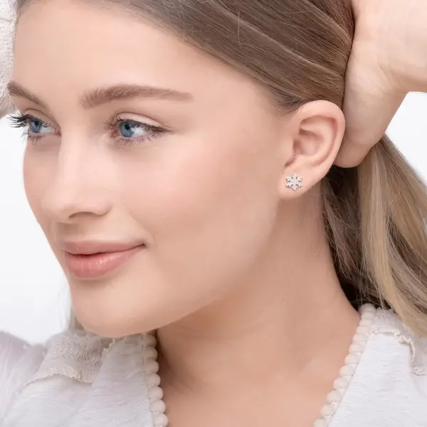 Leaf Jewelry Ohrstecker Snowflake, 18 K Rosegold vergoldet Verkauf