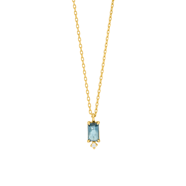 Leaf Jewelry Halskette London Blue Topas, 14K Gelbgold Hotsell