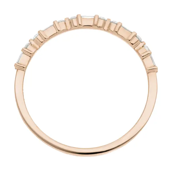Leaf Jewelry Ring mit Baguette Diamanten, 14K Rosegold Sonderangebot