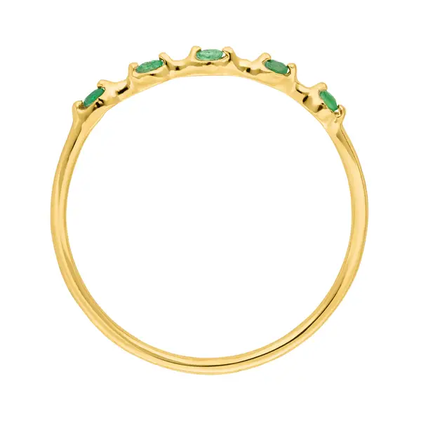Leaf Jewelry Ring mit 5 Smaragden, 14K Gelbgold Rabatt