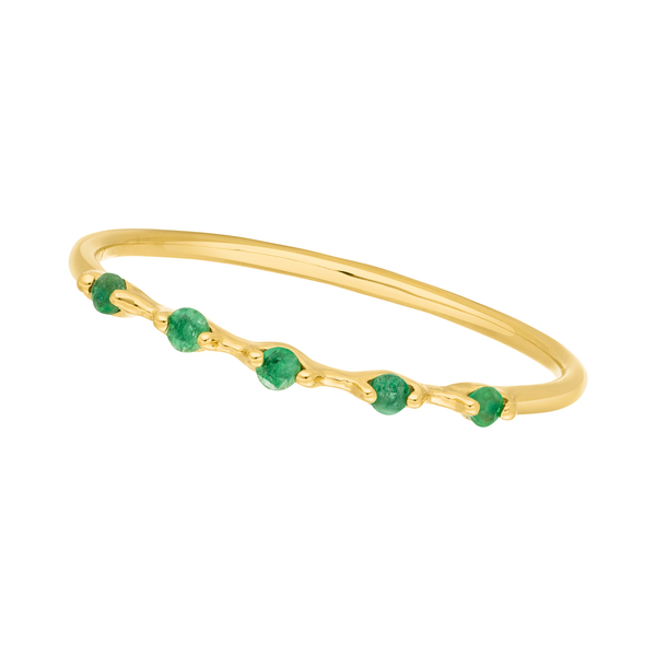 Leaf Jewelry Ring mit 5 Smaragden, 14K Gelbgold Rabatt