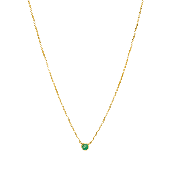 Leaf Jewelry Halskette Smaragd, 14K Gelbgold Großer Ausverkauf