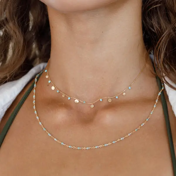 Leaf Jewelry Silber Necklace Set "Ocean Dream", Gelbgold Begrenztes Angebot