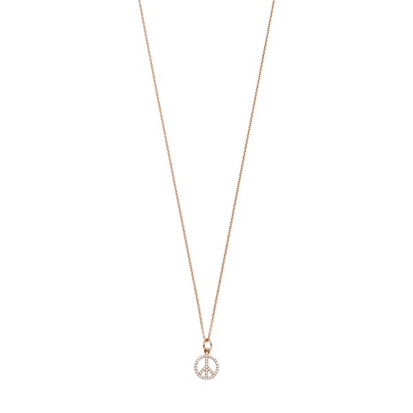 Leaf Jewelry Halskette Peace mit Zirkonia, 18 K Rosegold vergoldet Preisnachlass