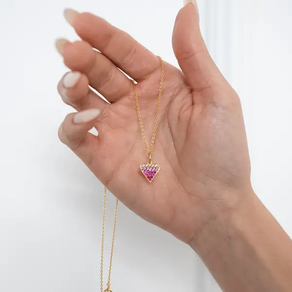 Leaf Jewelry Halskette Pink Valentine, 18 K Gelbgold vergoldet Saisonschlussverkauf