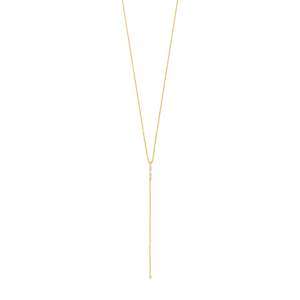 Leaf Jewelry Y-Halskette ICE CUBE, 18 K Gelbgold vergoldet Heißer Verkauf