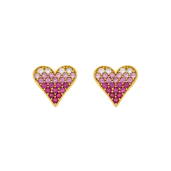 Leaf Jewelry Ohrstecker Pink Valentine, 18 K Gelbgold vergoldet Neueste Mode