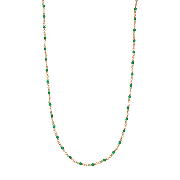Leaf Jewelry Halskette Grüner Achat, 18 K Rosegold vergoldet Nur für heute