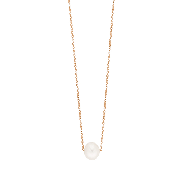Leaf Jewelry Halskette Perlen Tropfen, 18 K Rosegold vergoldet Im Verkauf