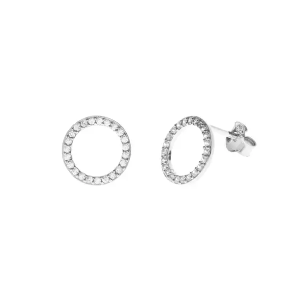 Leaf Jewelry Ohrstecker Circle Of Life mit Zirkonia, 925 Sterlingsilber Kostenloser Versand