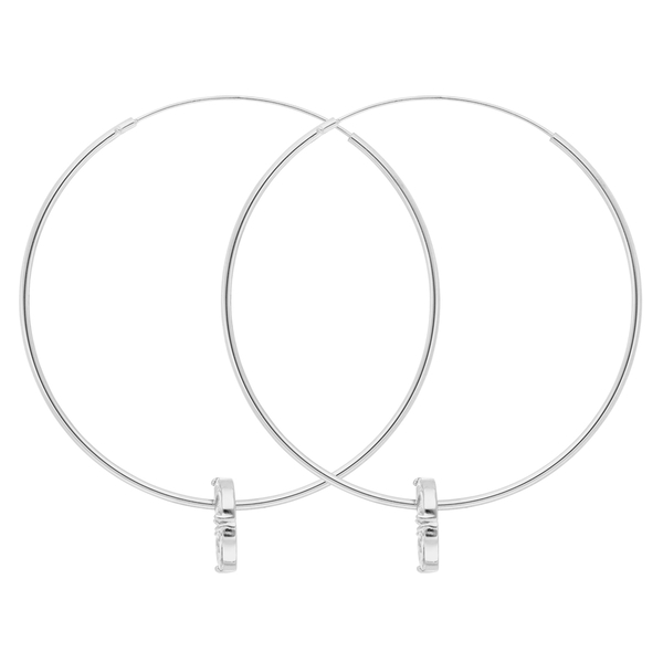 Leaf Jewelry Creolen Zirkonia Flower, 925er Silber Fabrikpreis