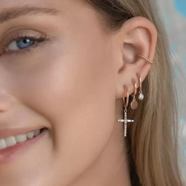 Leaf Jewelry Ear Mix, 5-er Set, 18 K Rosegold vergoldet Flash Sale