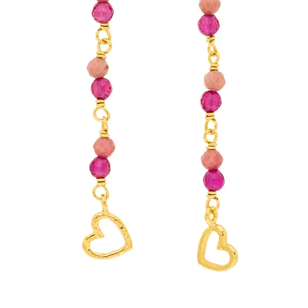 Leaf Jewelry Ohrhänger Rubin, 18 K Gelbgold vergoldet Begrenztes Angebot