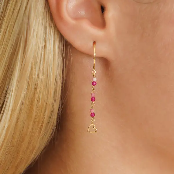Leaf Jewelry Ohrhänger Rubin, 18 K Gelbgold vergoldet Begrenztes Angebot