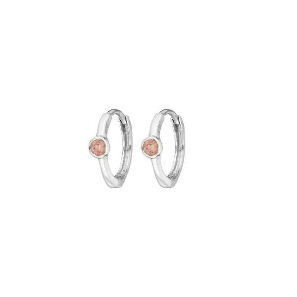 Leaf Jewelry Creole One Gem, Rosenquarz, 925 Sterlingsilber Online Shopping