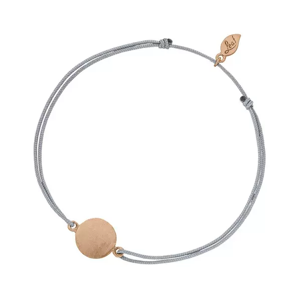 Leaf Jewelry Glücksbändchen Slices, Silber rosé vergoldet, Grau Weihnachtsangebot