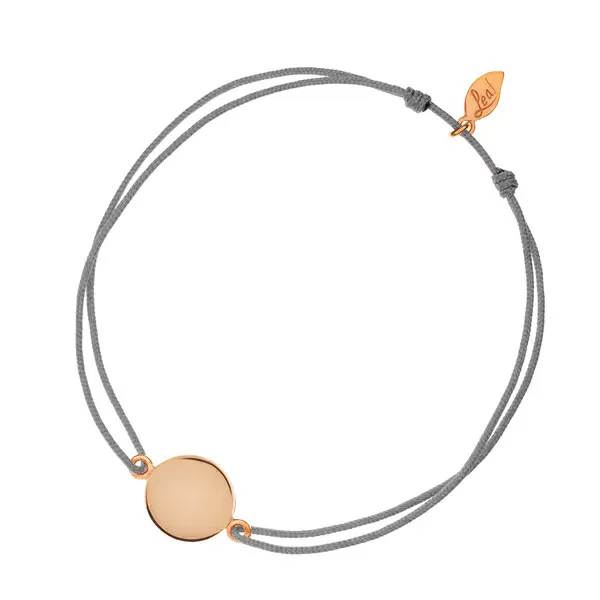 Leaf Jewelry Glücksbändchen Slices, Silber rosé vergoldet, Grau Weihnachtsangebot