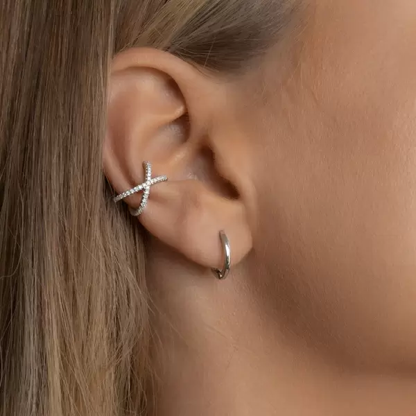 Leaf Jewelry Mini-Klappcreolen, 18 K Rosegold vergoldet Lagerräumung