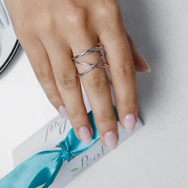 Leaf Jewelry Ring "Tupe", 925 Sterlingsilber Online Outlet