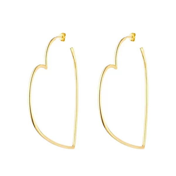Leaf Jewelry Creole Herz, 60mm, 18K Gelbgold vergoldet Exklusive Angebote