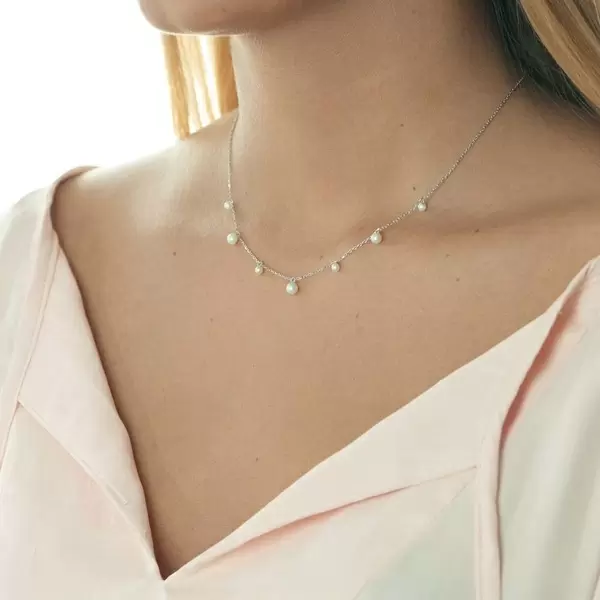 Leaf Jewelry Halskette Rain Drop, 925 Sterlingsilber, Perle Neuheiten