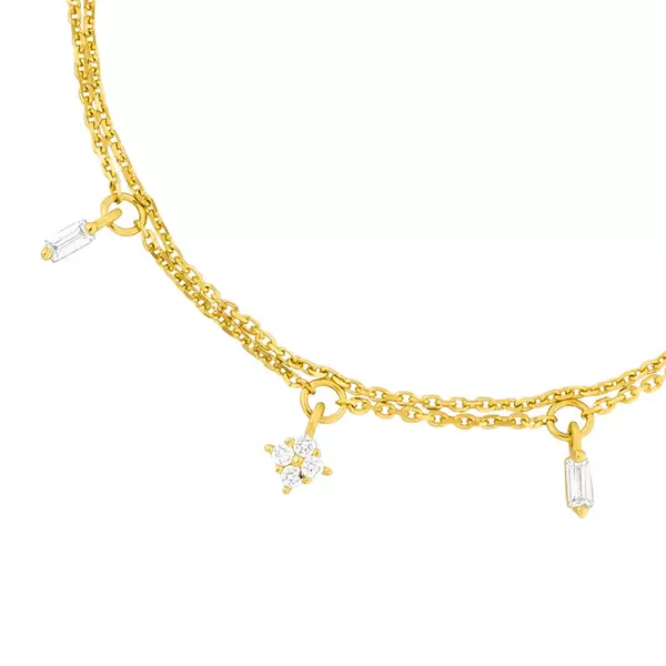 Leaf Jewelry Armkette CRYSTAL, 18 K Gelbgold vergoldet VIP-Rabatte