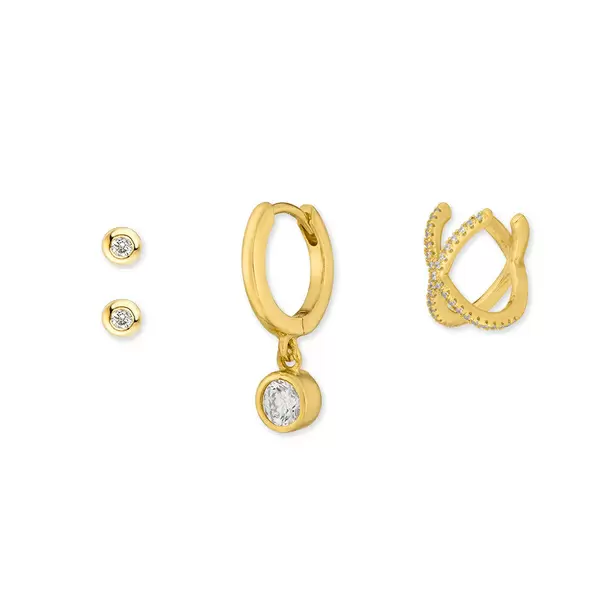 Leaf Jewelry Ear Mix, 4-er Set, 18 K Gelbgold vergoldet Wochenangebot