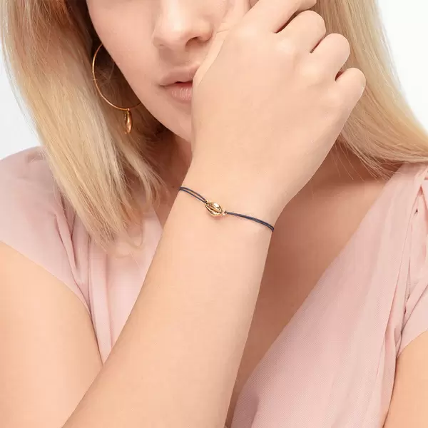 Leaf Jewelry Glücksbändchen Cowrie Shell, 18 K Rosegold vergoldet, Navy Kostenlose Rückgabe