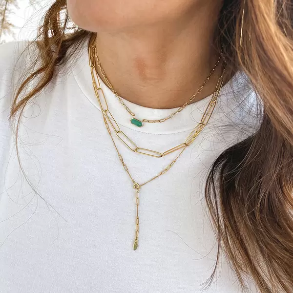 Leaf Jewelry Silber Halskette, CUBE, Grüner Achat, Rosegold Letzte 3 Tage