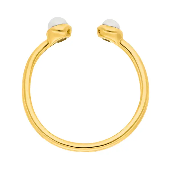 Leaf Jewelry Silber Open Ring, Perle, Gelbgold Bis zu 60% Rabatt