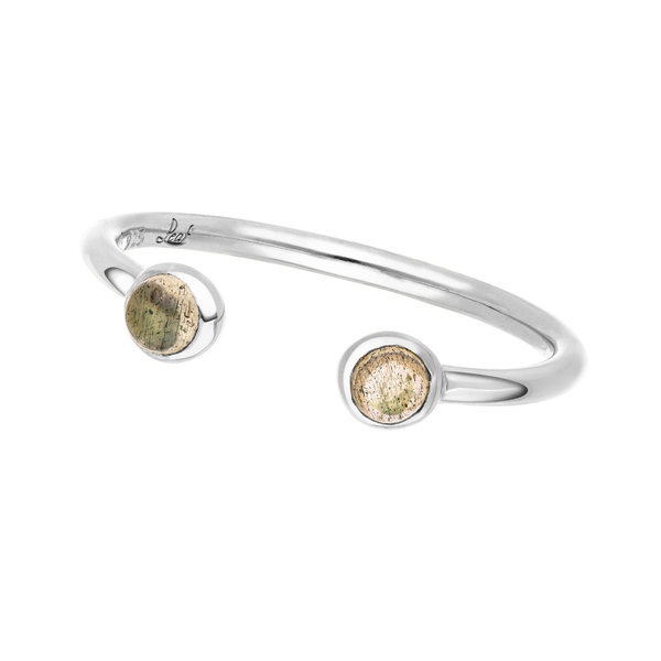 Leaf Jewelry Silber Open Ring, Labradorit Nur für heute