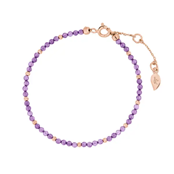 Leaf Jewelry Armkette Serenity, Amethyst, 18 K Rosegold vergoldet Sonderangebot der Fabrik