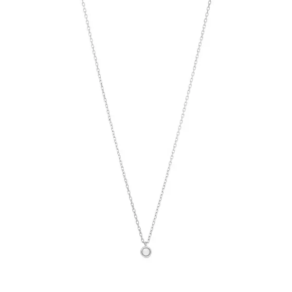 Leaf Jewelry Halskette Pure mit Perle, 925 Sterlingsilber, rhodiniert Fabrikladen