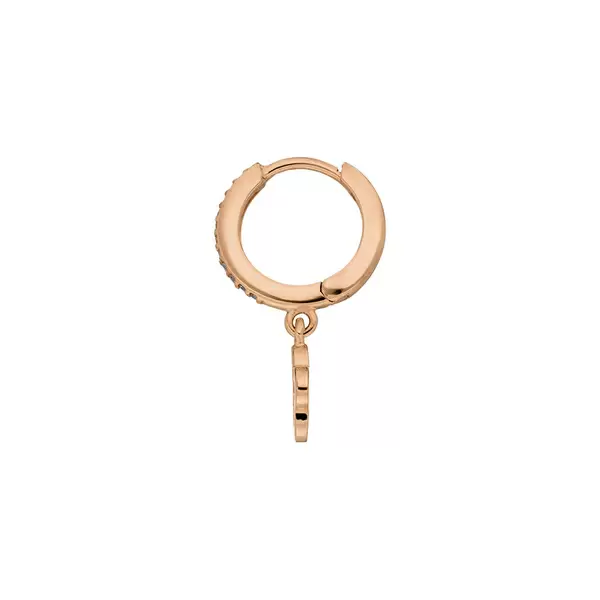 Leaf Jewelry Single Creole CLOVER/Zirkonia, 18 K Rosegold vergoldet Angebote