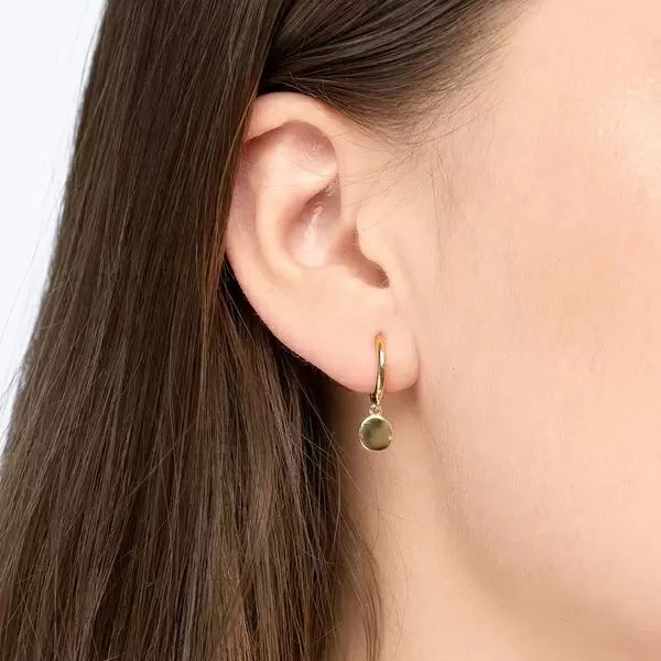 Leaf Jewelry Single Creole PLATELET, 18 K Gelbgold vergoldet Fabrikverkauf