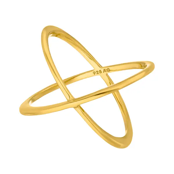 Leaf Jewelry Ring X Cross, 18 K Gelbgold vergoldet, Größe 54 Günstig kaufen