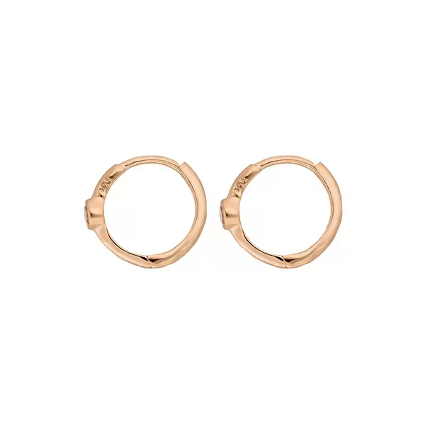 Leaf Jewelry Creole One Gem, Rosenquarz, 18 K Rosegold vergoldet Cyber Monday