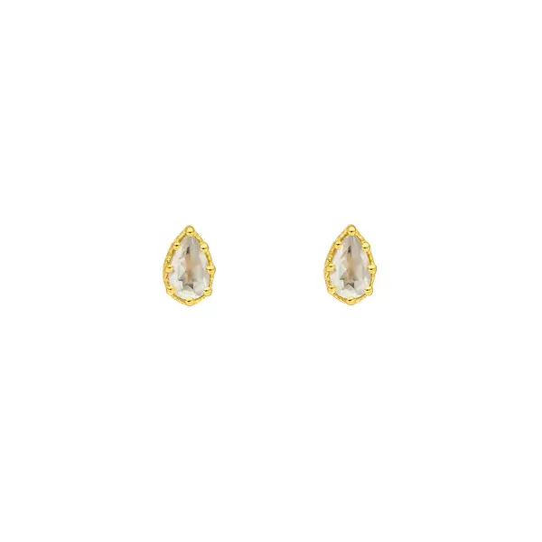 Leaf Jewelry Ohrstecker Drop, Prehnit, 18 K Gelbgold vergoldet Osterangebot