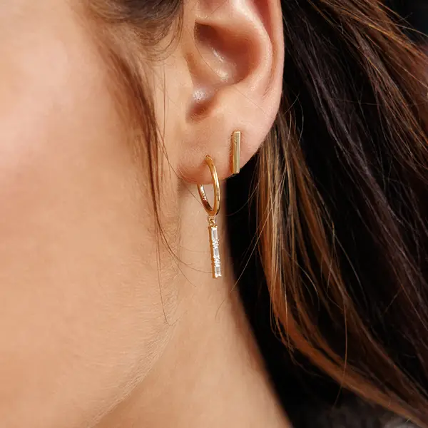 Leaf Jewelry Creole ICE CUBE, 18 K Gelbgold vergoldet Muttertagsangebot