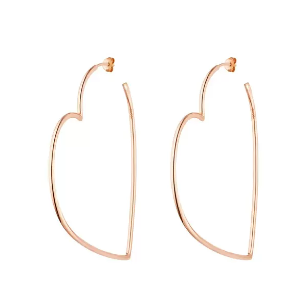 Leaf Jewelry Creole Herz, 60mm, 18K Rosegold vergoldet Vatertagsangebot