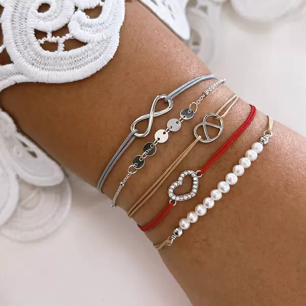 Leaf Jewelry Glücksarmbändchen Herz Zirkonia, Gelbgold vergoldet, Grau Neueste Mode