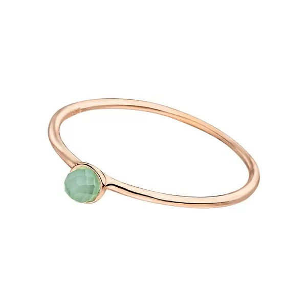 Leaf Jewelry Stacking Ring, Aqua Calzedon, 3mm, 18 K Roségold vergoldet Zeitlich begrenztes Angebot