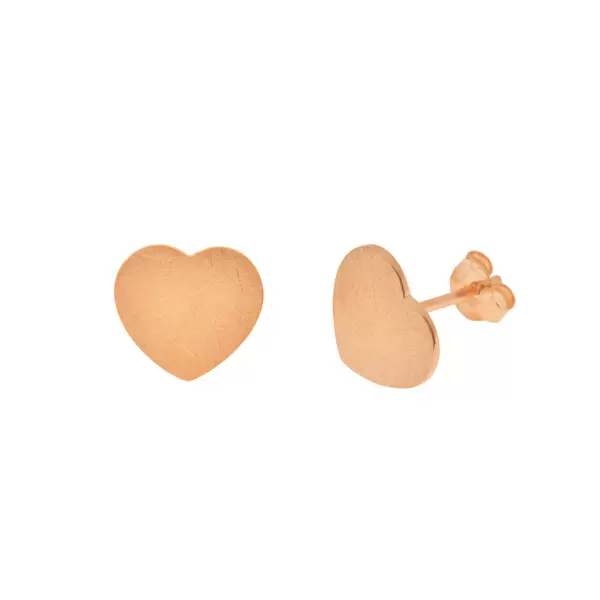 Leaf Jewelry Ohrstecker Heart-Disc, matt, 18 Rosegold vergoldet Räumungsverkauf